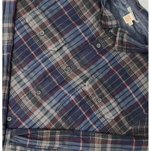 Carbon 2 Cobalt Flannel Shirt Long Sleeve Mens Large Multicolor Plaid Cotton EUC